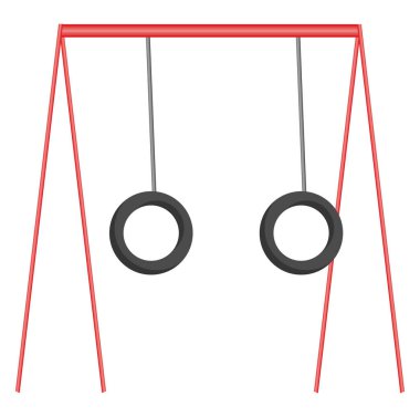 Beyaz arkaplanda oyun alanı salınımları, illüstrasyon, vektör.