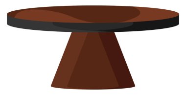 El yapımı ahşap masa, illüstrasyon, beyaz arkaplan üzerindeki vektör.