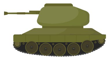 Yeşil tank, illüstrasyon, beyaz arkaplandaki vektör.