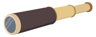 Klasik teleskop, illüstrasyon, beyaz arkaplan üzerindeki vektör.