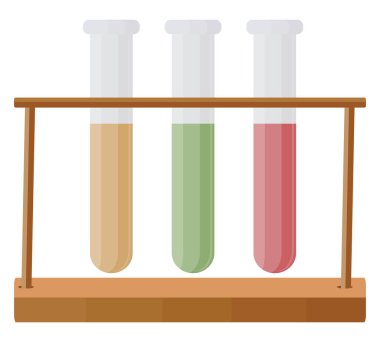 Eczacılık test tüpleri, illüstrasyon, beyaz arka planda vektör..