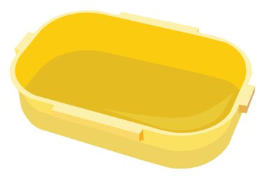 Sarı tiffin kutusu, illüstrasyon, beyaz arkaplan üzerindeki vektör.