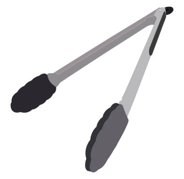 Siyah mutfak maşası, illüstrasyon, beyaz arka planda vektör..