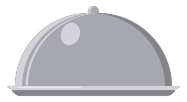 Restoran yemek tepsisi, illüstrasyon, beyaz arkaplan üzerinde vektör.