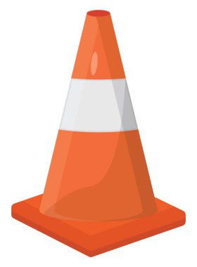 Yol konisi, illüstrasyon, beyaz arkaplandaki vektör.