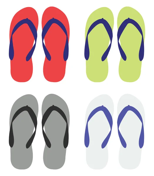 Beach Flipflops Illustration Vector White Background — Stock Vector