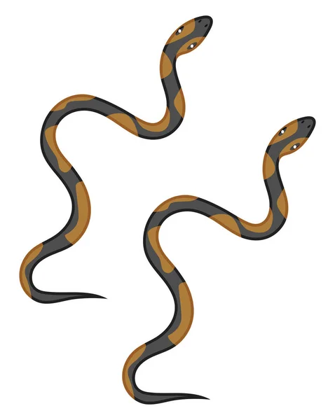 Two Snakes Illustration Vector White Background — Stock Vector