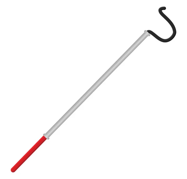Red Snake Hook Illustration Vector White Background — Stock Vector