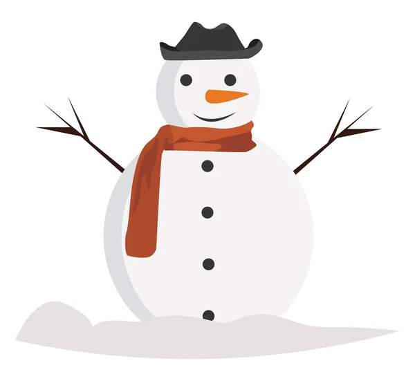 Winter Snowman Illustration Vector White Background — 스톡 벡터