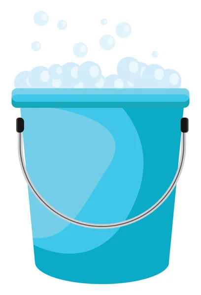 蓝色的肥皂桶 白色背景上的病媒 — 图库矢量图片