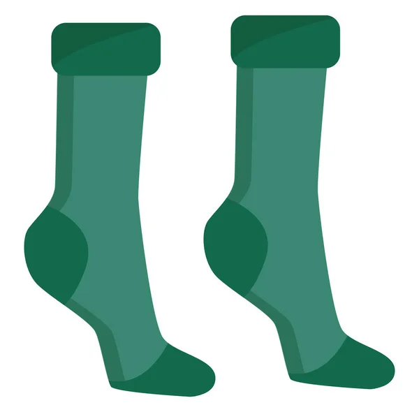 Green Pair Socks Illustration Vector White Background — Stock Vector
