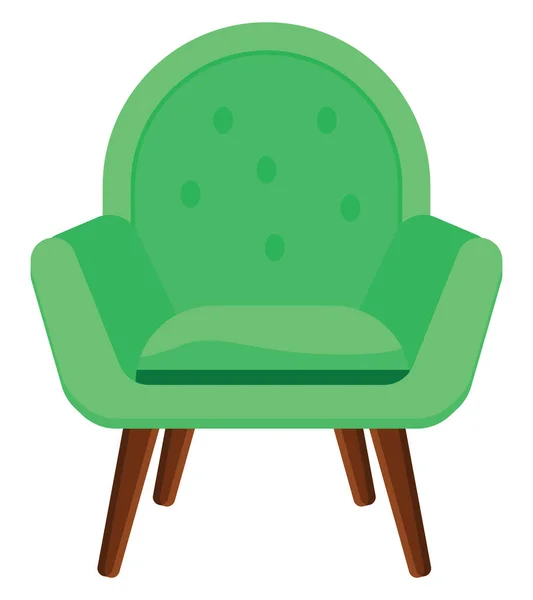 Silla Sofá Verde Ilustración Vector Sobre Fondo Blanco — Vector de stock