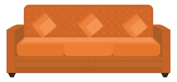 Orangenes Sofa Illustration Vektor Auf Weißem Hintergrund — Stockvektor