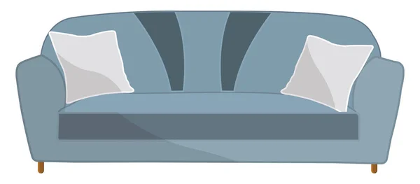 Niebieska Sofa Ilustracja Wektor Białym Tle — Wektor stockowy