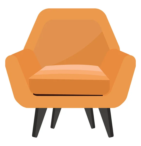 Cadeira Sofá Laranja Ilustração Vetor Fundo Branco —  Vetores de Stock