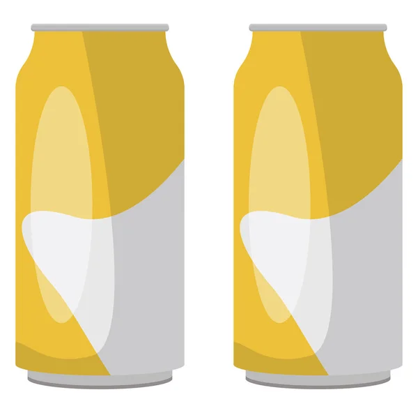 Lata Refrigerante Amarelo Ilustração Vetor Fundo Branco —  Vetores de Stock