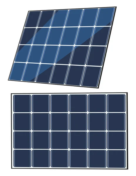 Sonnenkollektoren Illustration Vektor Auf Weißem Hintergrund — Stockvektor