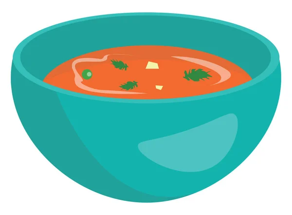 Zuppa Pomodoro Sano Illustrazione Vettore Uno Sfondo Bianco — Vettoriale Stock