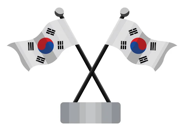 Bandeira Sul Coreana Ilustração Vetor Sobre Fundo Branco —  Vetores de Stock