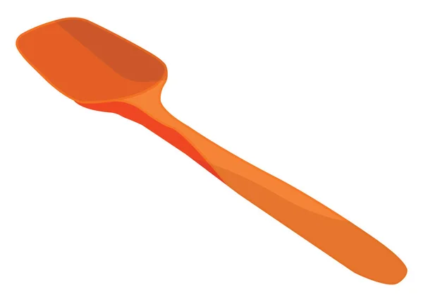 Orangener Silikonspatel Illustration Vektor Auf Weißem Hintergrund — Stockvektor