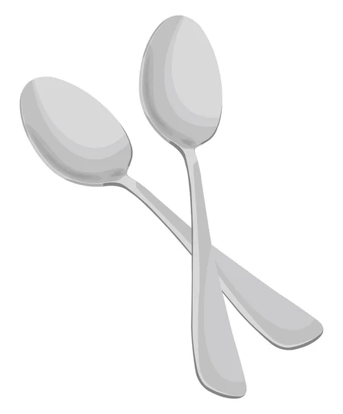 Silver Spoons Illustration Vector White Background — Stock Vector