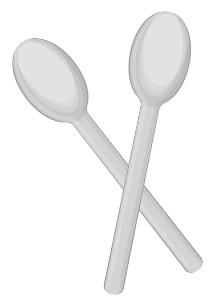 Cucchiai Gelato Illustrazione Vettore Sfondo Bianco — Vettoriale Stock