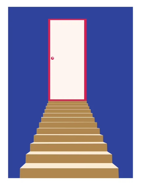 Сходи Дверима Ілюстрація Вектор Білому Тлі — стоковий вектор