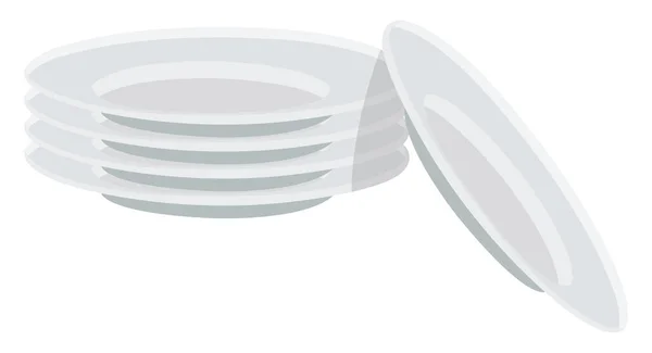 白いプレート イラスト 白い背景のベクトルのスタック — ストックベクタ