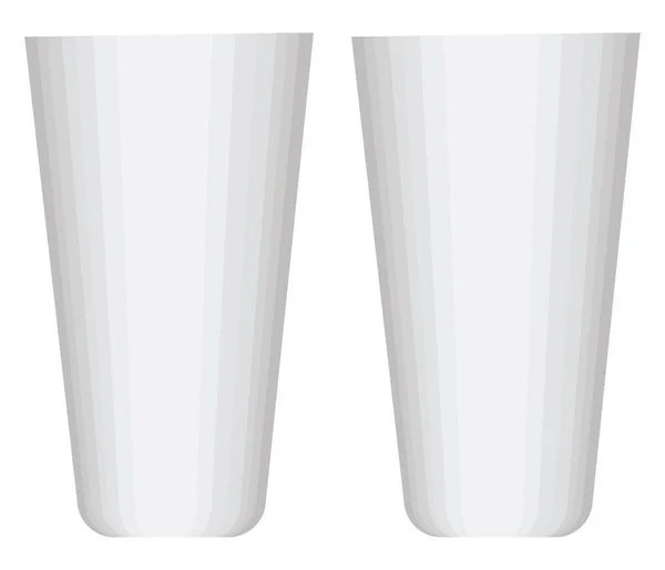 Deux Verres Acier Illustration Vecteur Sur Fond Blanc — Image vectorielle