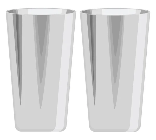 Bebida Vasos Acero Ilustración Vector Sobre Fondo Blanco — Vector de stock