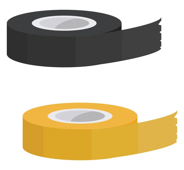 Žlutá Černá Lepicí Páska Ilustrace Vektor Bílém Pozadí — Stockový vektor