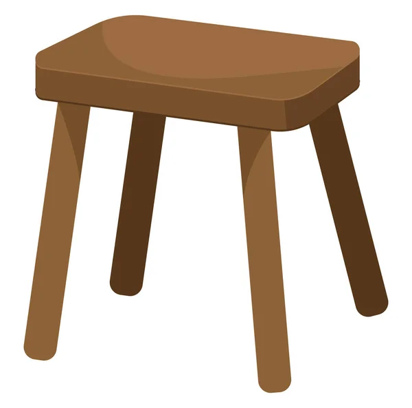 Classic Wooden Stool Illustration Vector White Background — Stock Vector