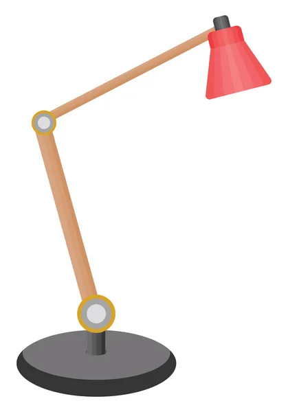 Lampe Étude Rouge Illustration Vecteur Sur Fond Blanc — Image vectorielle