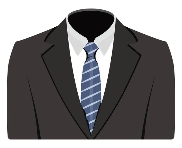 Traje Negro Ilustración Vector Sobre Fondo Blanco — Vector de stock