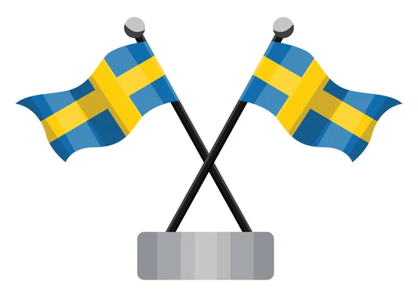 Σημαία Σουηδίας Εικονογράφηση Διάνυσμα Λευκό Φόντο — Διανυσματικό Αρχείο