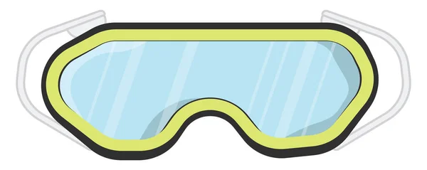 Žluté Potápěčské Brýle Ilustrace Vektor Bílém Pozadí — Stockový vektor