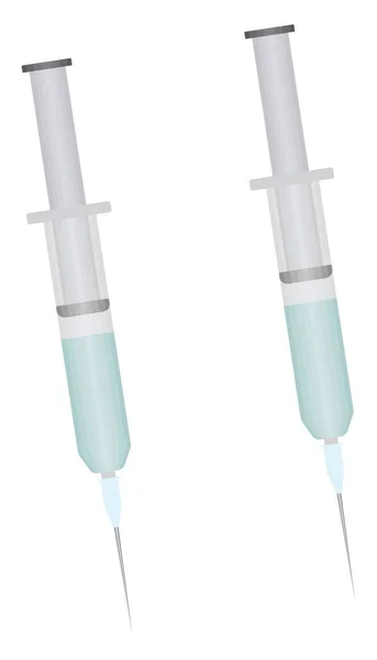 Medical Syringes Illustration Vector White Background — Stock Vector