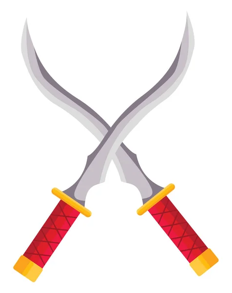 Martial Arts Swords Illustration Vector White Background — Stock Vector
