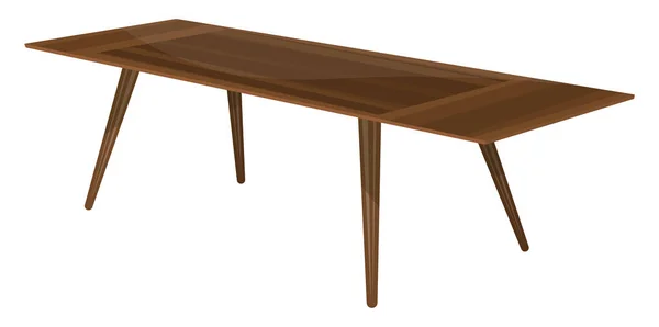 Table Longue Salle Manger Illustration Vecteur Sur Fond Blanc — Image vectorielle