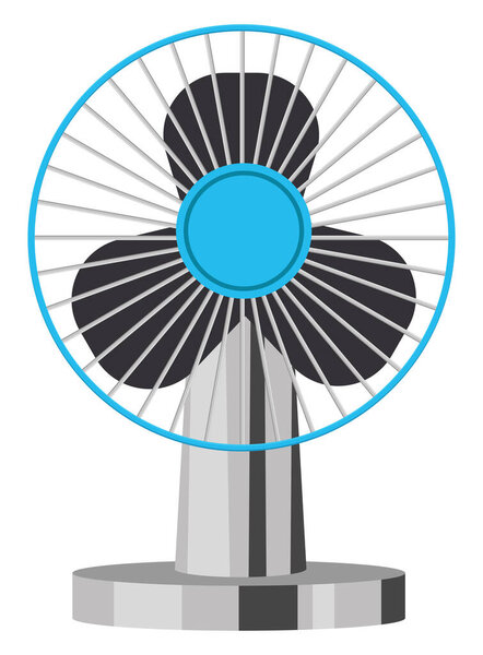 Blue fan, illustration, vector on a white background.