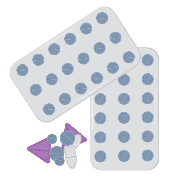 Kleine Tablettenpackung Illustration Vektor Auf Weißem Hintergrund — Stockvektor