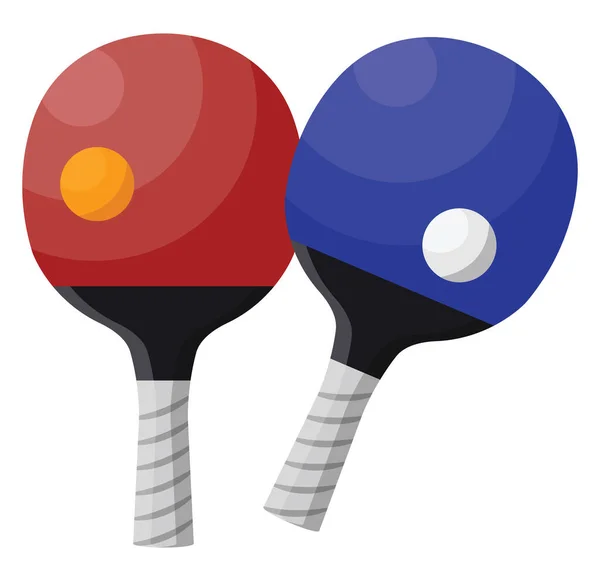 Rood Blauw Tafeltennis Rackets Illustratie Vector Een Witte Achtergrond — Stockvector