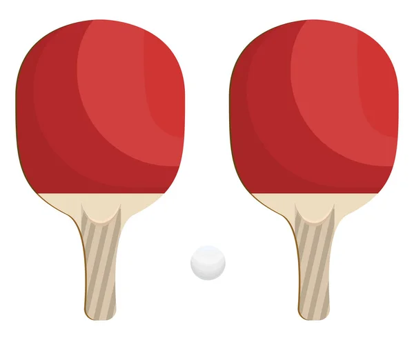 Raquettes Ping Pong Rouge Illustration Vecteur Sur Fond Blanc — Image vectorielle