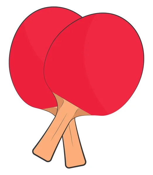 Zwei Rote Tischtennisschläger Illustration Vektor Auf Weißem Hintergrund — Stockvektor