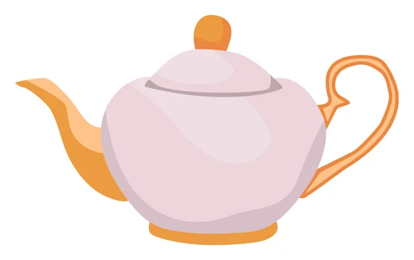 Pinkfarbene Teekanne Illustration Vektor Auf Weißem Hintergrund — Stockvektor