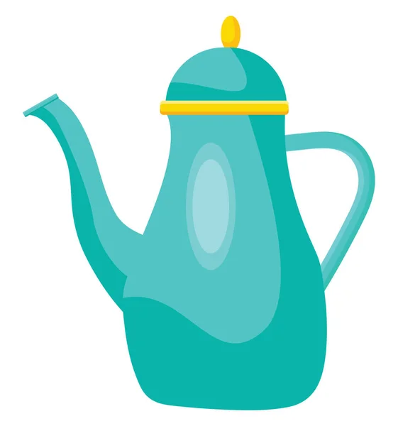 Tall Green Teapot Illustration Vector White Background — Stock Vector