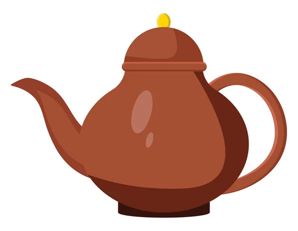 Braune Teekanne Illustration Vektor Auf Weißem Hintergrund — Stockvektor