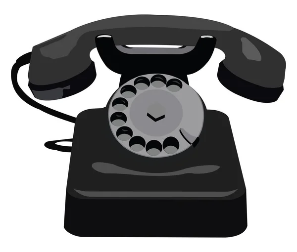 Siyah Telefon Illüstrasyon Beyaz Arkaplanda Vektör — Stok Vektör