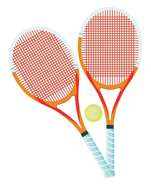 Red Tennis Rackets Illustration Vector White Background — Stock Vector