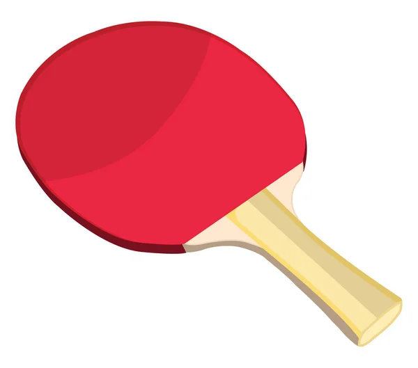 Red Ping Pong Racket Illustration Vector White Background — Stock Vector